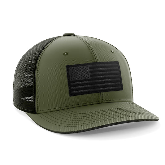 Military Green Black Flag