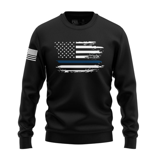 Distressed Flag - Blue Line