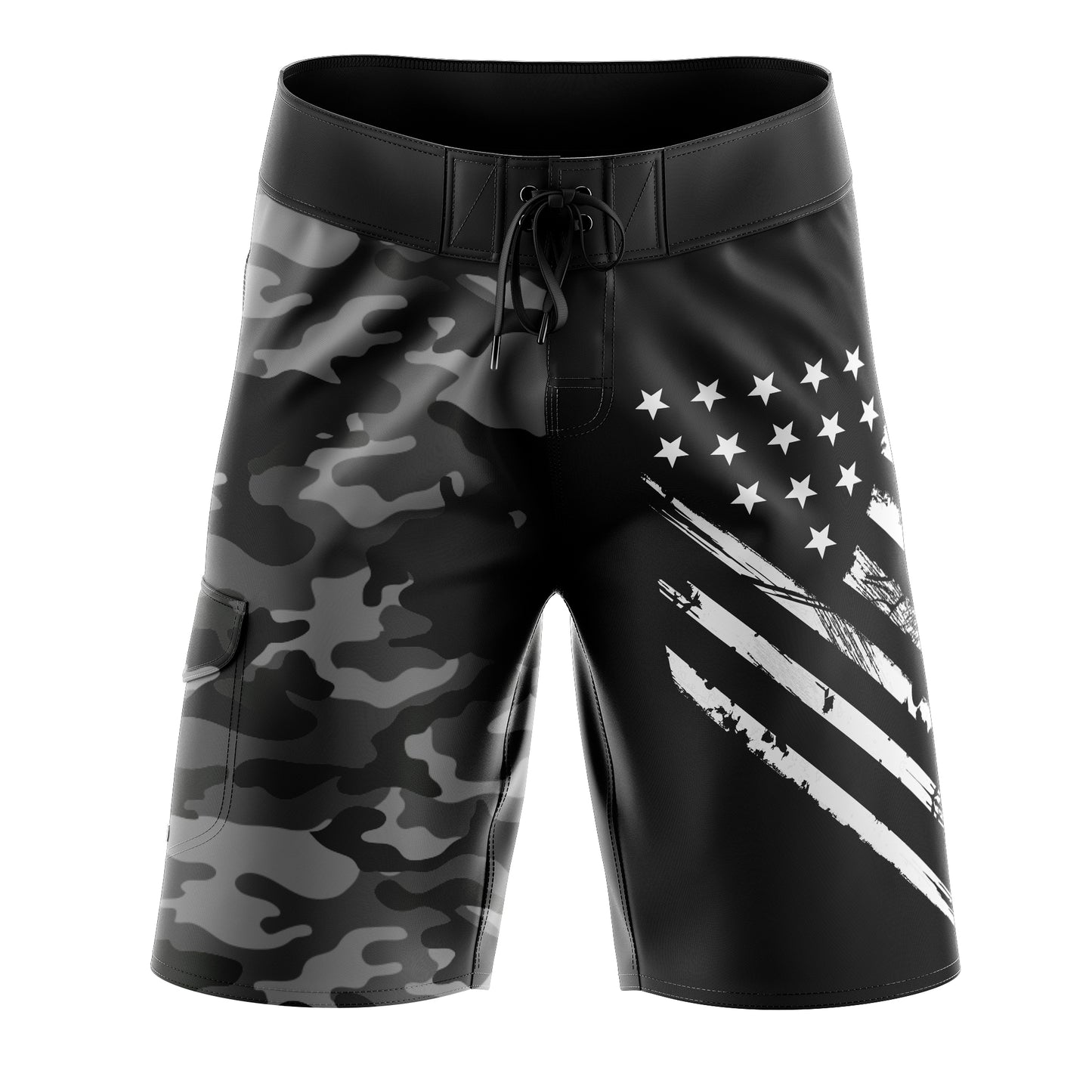 Split Black Camo White Crest