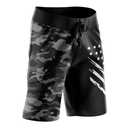 Split Black Camo White Crest