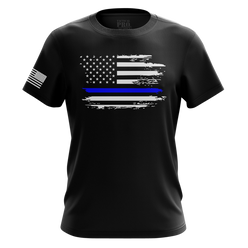 Distressed Flag Blue Line